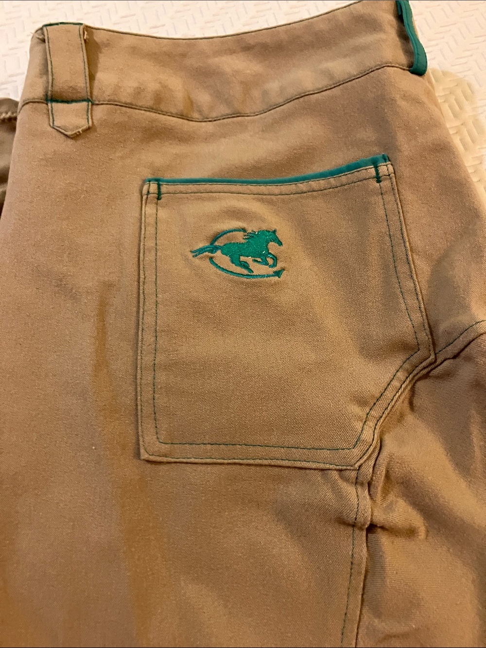 Piper Women's Khaki Riding Chinos with Contrast Trim - Picture 6 of 7
